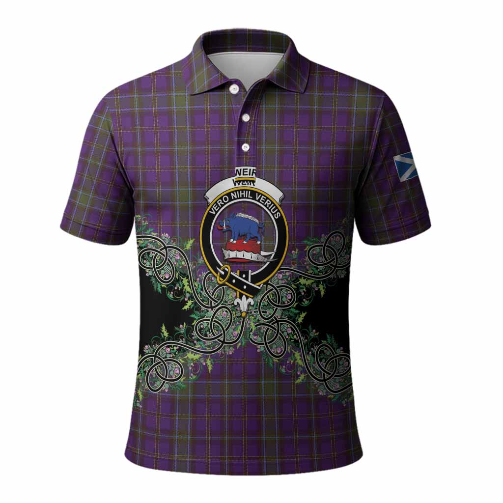 Weir Tartan Polo Shirt Thistle Scottish Spirit