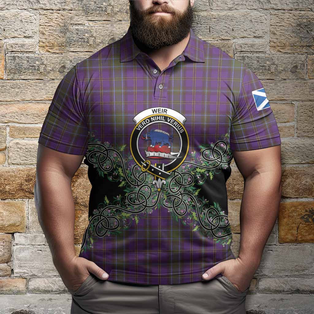 Weir Tartan Polo Shirt Thistle Scottish Spirit
