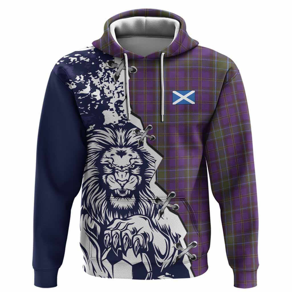 Weir Tartan Scottish Hoodie Angry Lion With Soccer Ball Style