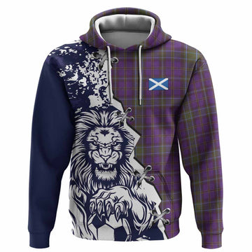 Weir Tartan Scottish Hoodie Angry Lion With Soccer Ball Style