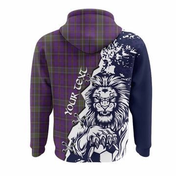 Weir Tartan Scottish Hoodie Angry Lion With Soccer Ball Style
