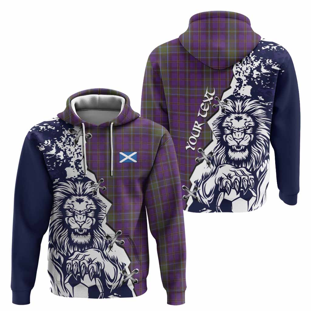 Weir Tartan Scottish Hoodie Angry Lion With Soccer Ball Style