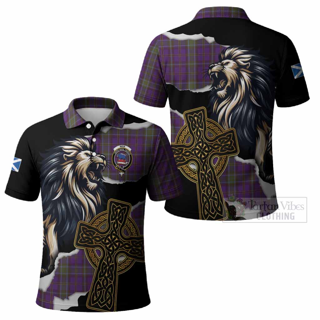 Weir Tartan Scottish Polo Shirt Lion Celtic Heritage