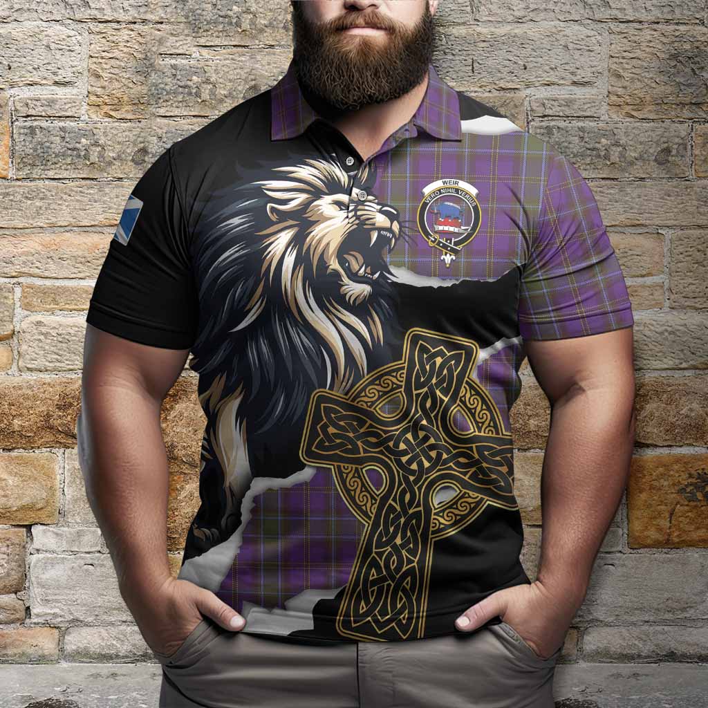 Weir Tartan Scottish Polo Shirt Lion Celtic Heritage