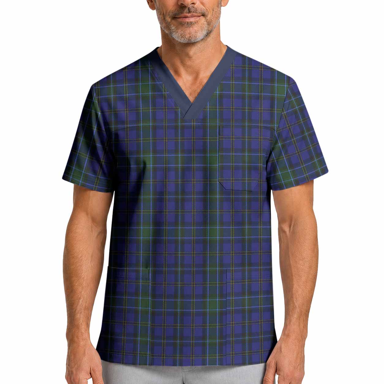 Weir Tartan Scrub Top XL - Tartan Vibes Clothing