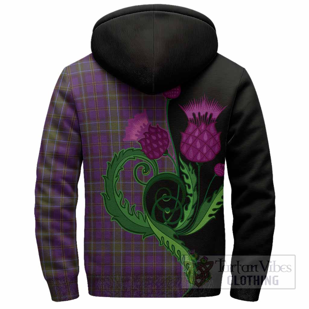 Weir Tartan Sherpa Hoodie Traditional Scottish Thistle