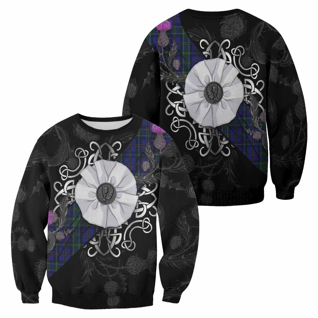Weir Tartan Sweatshirt Jacobite White Rose - Tartan Vibes Clothing
