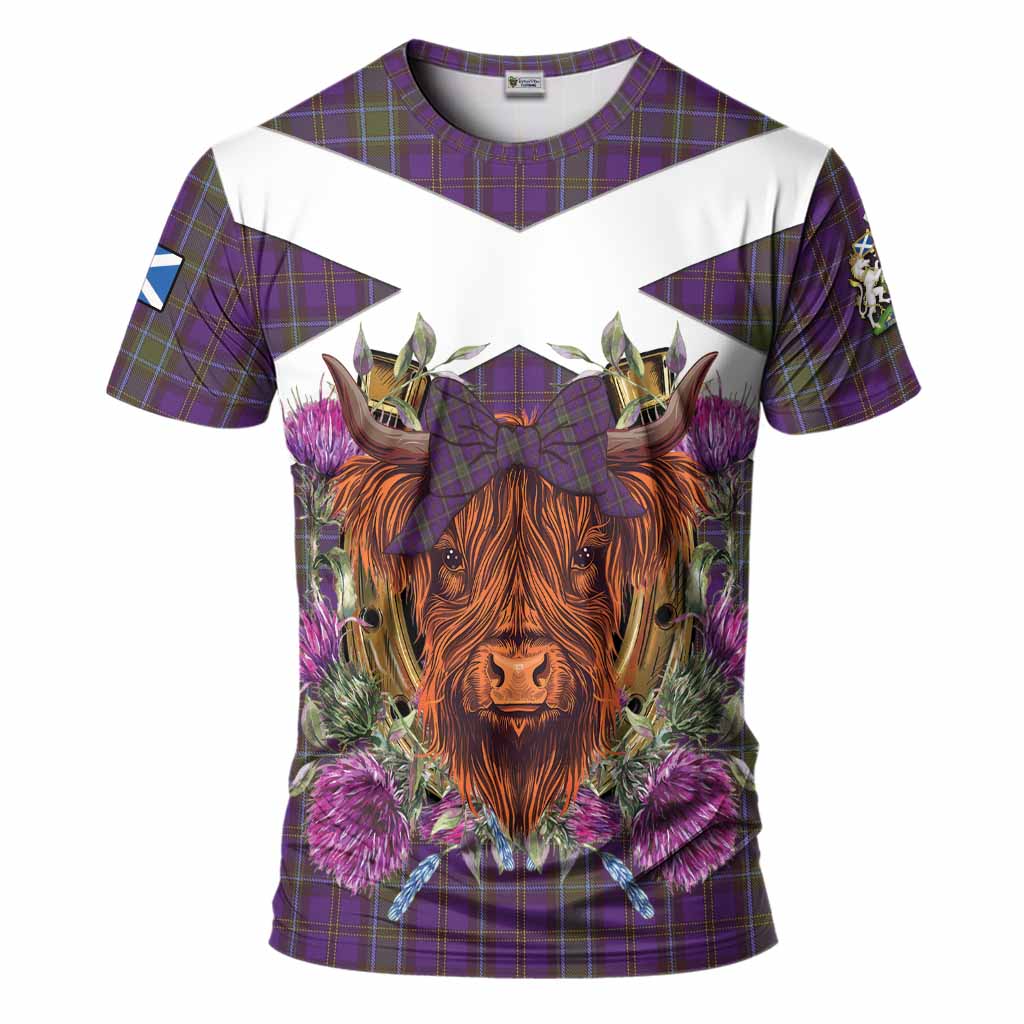 Weir Tartan T-Shirt Scottish Thistle Heilan Coo