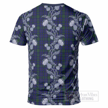 Weir Tartan T-Shirt Seamless Scottish Thistle Flowers