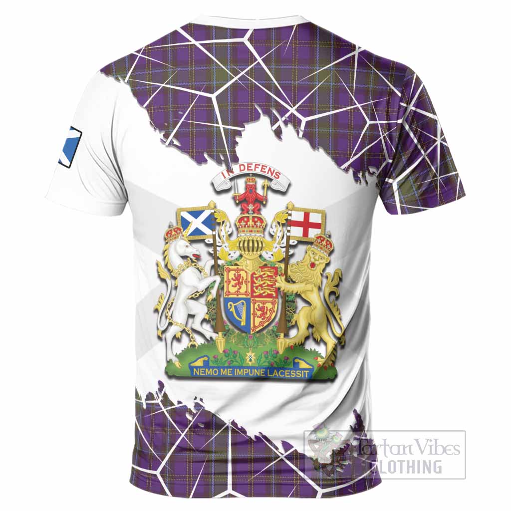 Weir Tartan T-Shirt with Family Crest and Lion Rampant Grunge Style