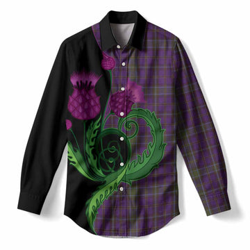 Weir Tartan Women Casual Shirt Traditional Scottish Thistle