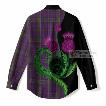 Weir Tartan Women Casual Shirt Traditional Scottish Thistle
