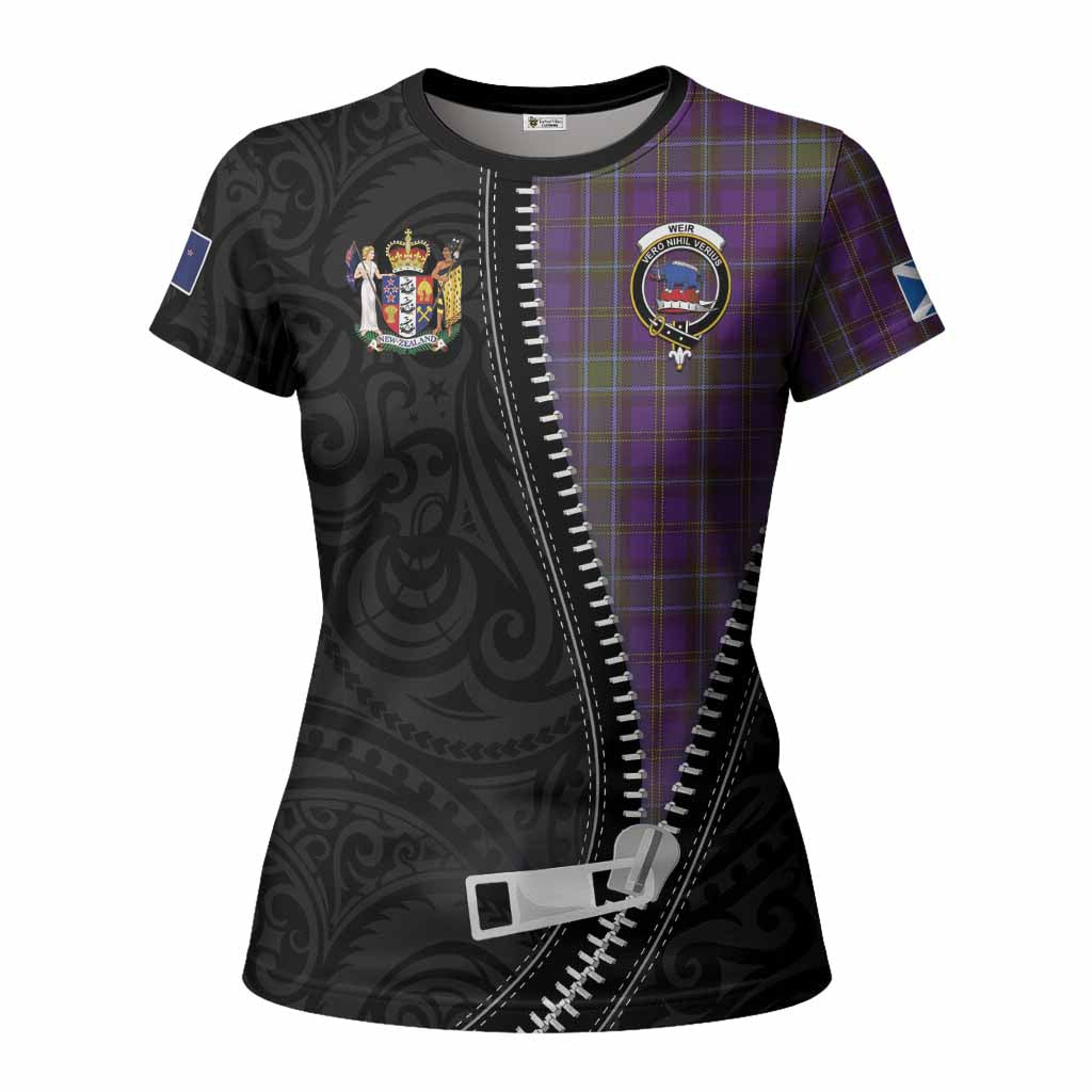 Weir Tartan Women T shirt New Zealand Pattern Unique Zipper Stylized