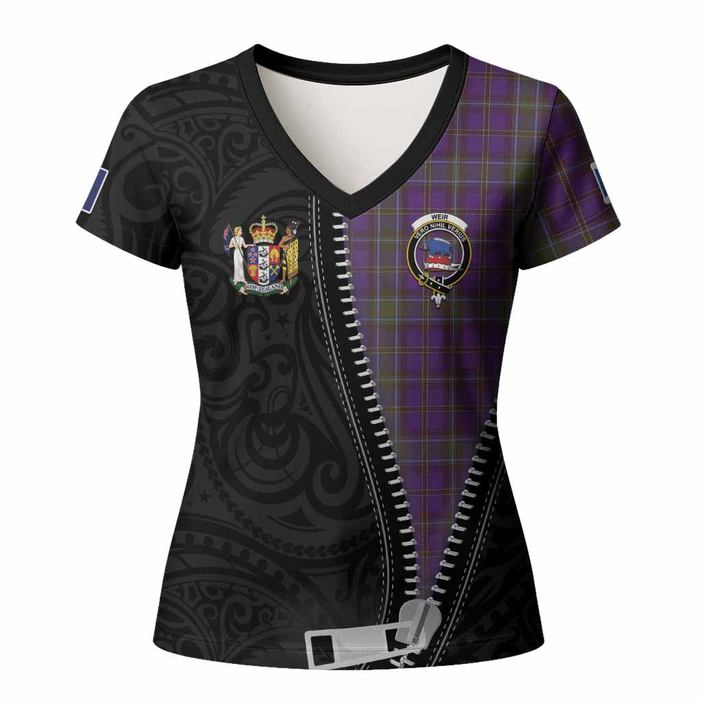 Weir Tartan Women T shirt New Zealand Pattern Unique Zipper Stylized
