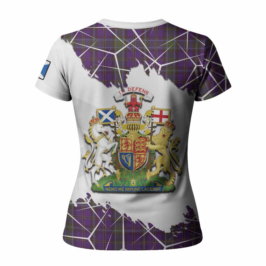 Weir Tartan Women T shirt with Family Crest and Lion Rampant Grunge Style