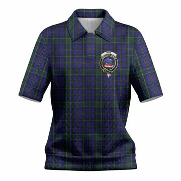 Weir Tartan Women’s Polo Sweater Top with Family Crest