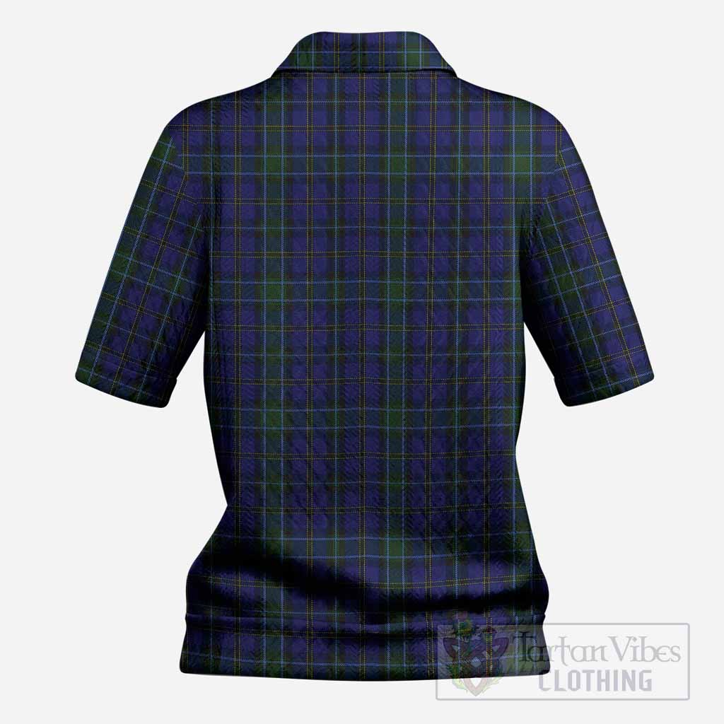 Weir Tartan Women’s Polo Sweater Top with Family Crest