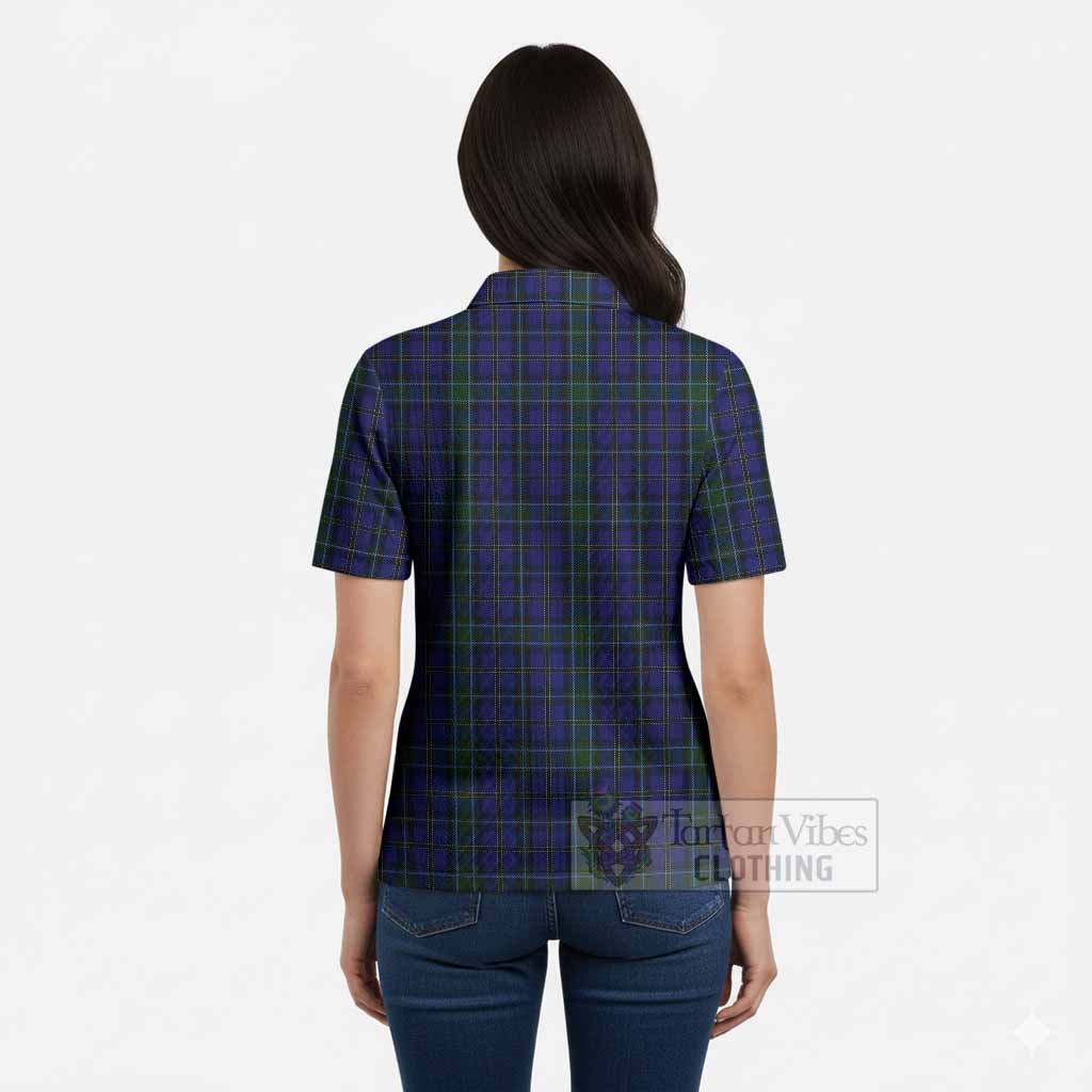 Weir Tartan Women’s Polo Sweater Top with Family Crest