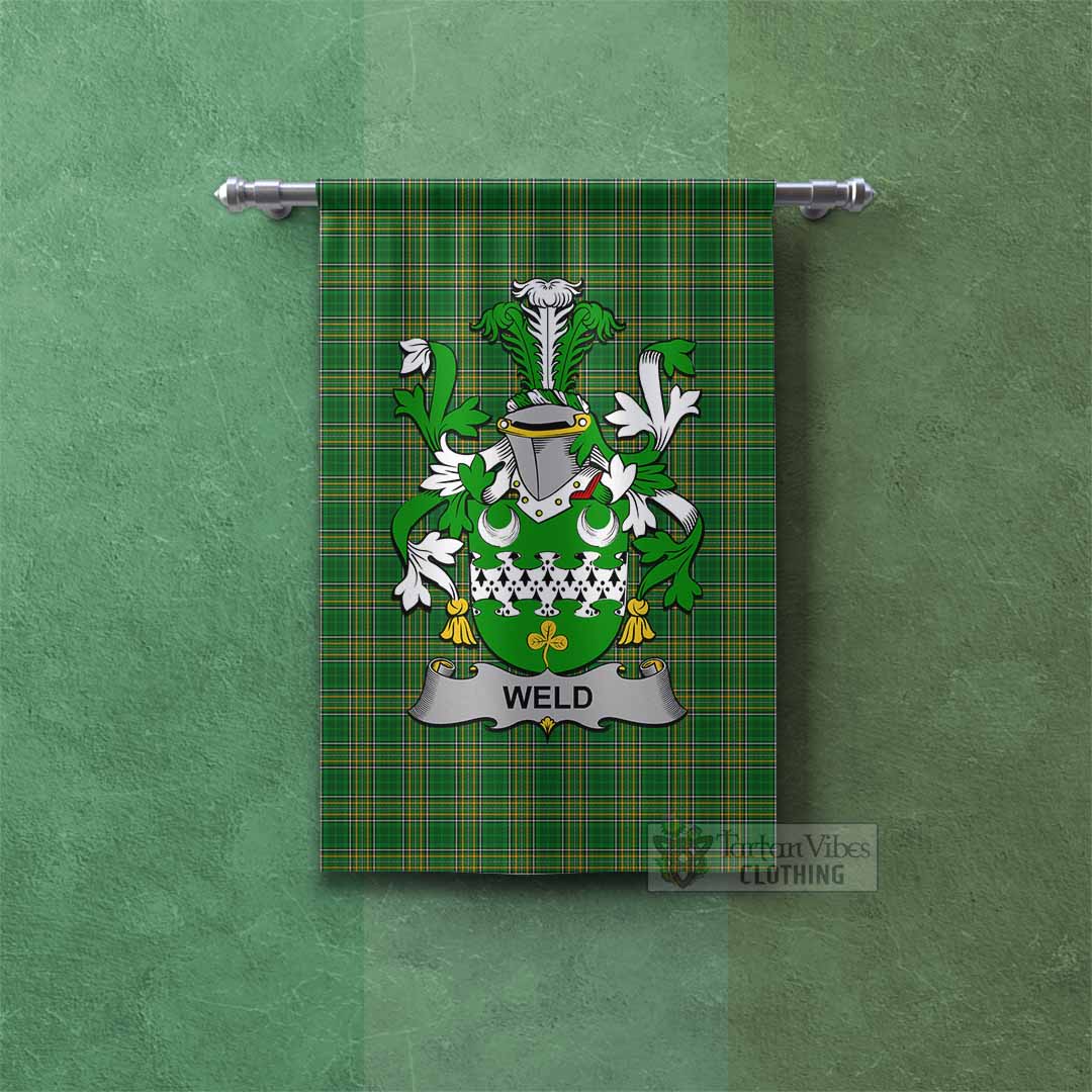 Weld Irish Clan Tartan Gonfalon, Tartan Banner with Coat of Arms Rectangle - Tartan Vibes Clothing