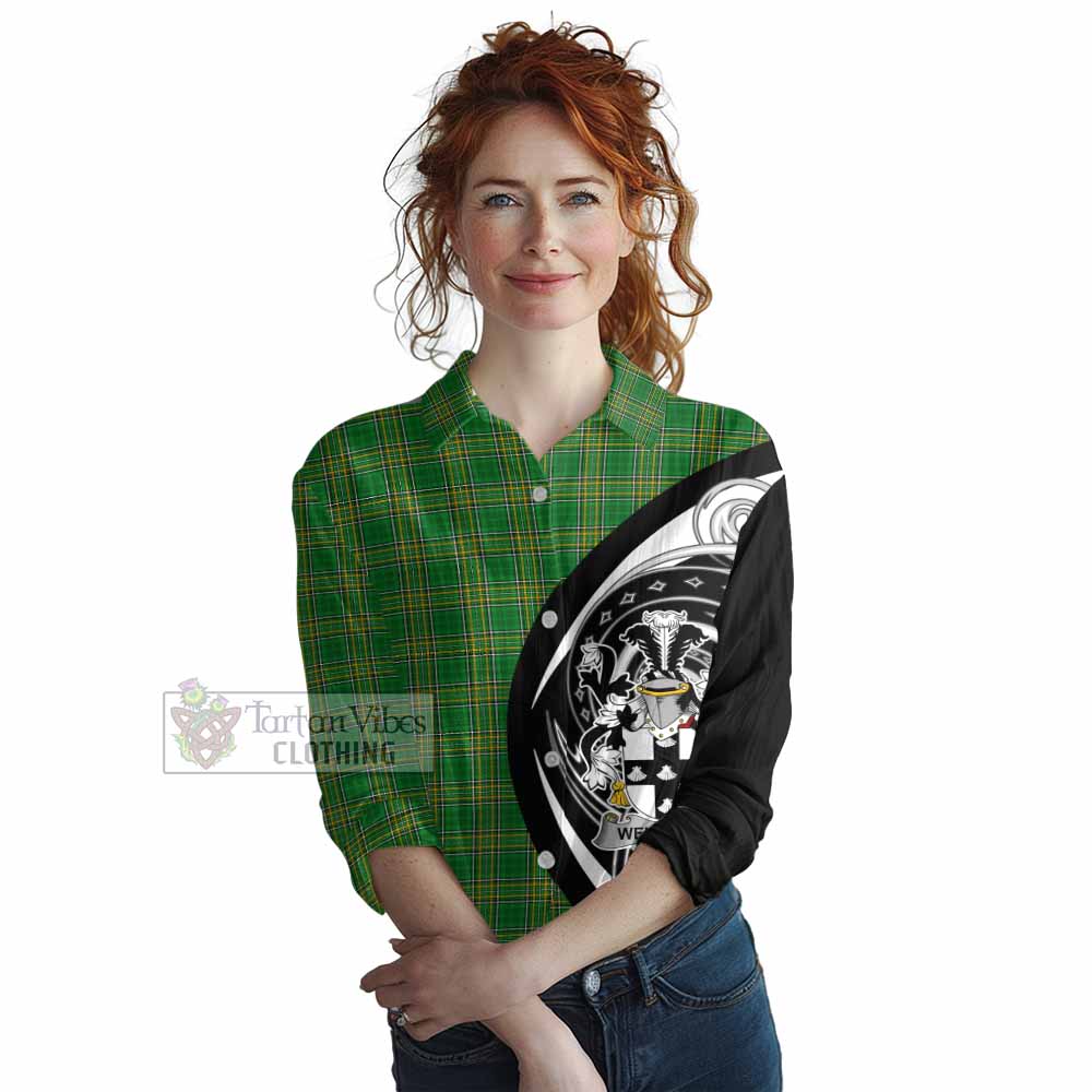 Tartan Vibes Clothing Wellesley Irish Clan Women's Casual Shirt Celtic Circle Style