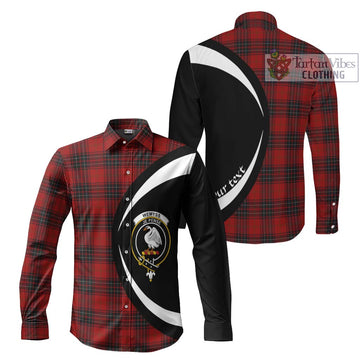 Wemyss Tartan Long Sleeve Button Up with Family Crest Circle Style Men's Shirt S - Tartan Vibes Clothing