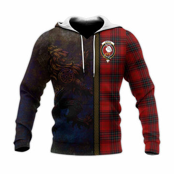 Wemyss Tartan Family Crest Knitted Hoodie Alba Gu Brath Be Brave Lion Ancient Style