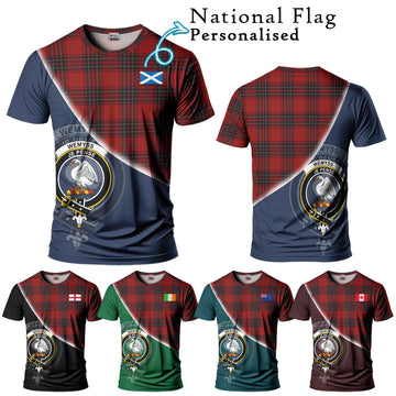 Wemyss Tartan T-Shirt with Personalised National Flag and Family Crest Half Style Kid's Shirt - Tartanvibesclothing Shop