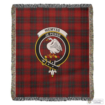 Wemyss Tartan Woven Blanket with Family Crest