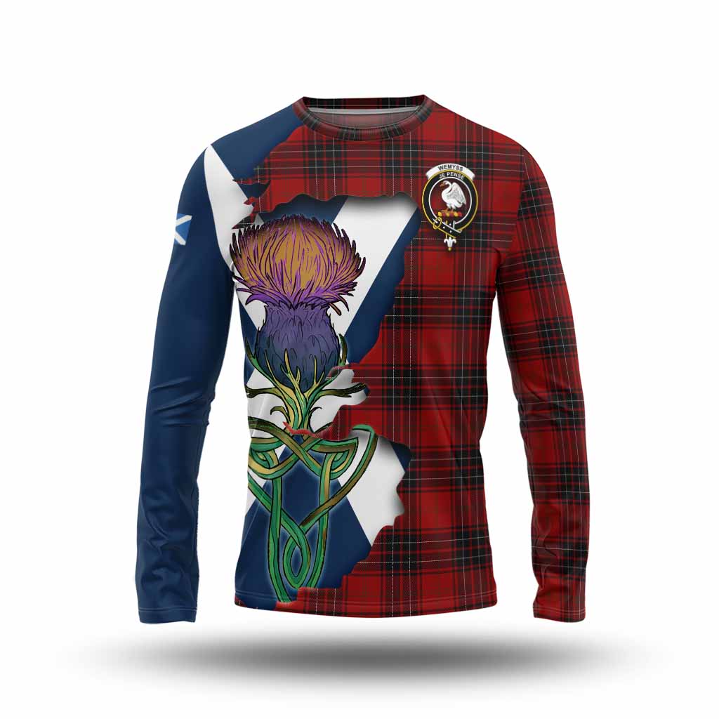 Tartan Vibes Clothing Wemyss Tartan Family Crest Long Sleeve T-Shirt Scottish Thistle Celtic Inspired
