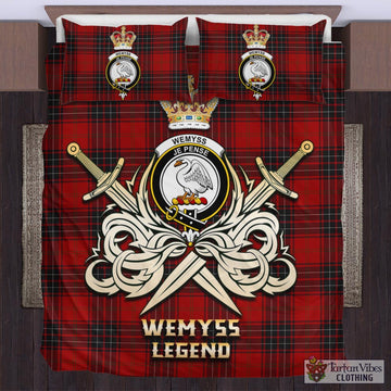 Wemyss Tartan Bedding Set with Clan Crest and the Golden Sword of Courageous Legacy
