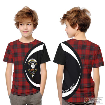 Wemyss Tartan Kid T-Shirt with Family Crest Circle Style