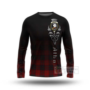 Tartan Vibes Clothing Wemyss Tartan Long Sleeve T-Shirt Featuring Alba Gu Brath Family Crest Celtic Inspired
