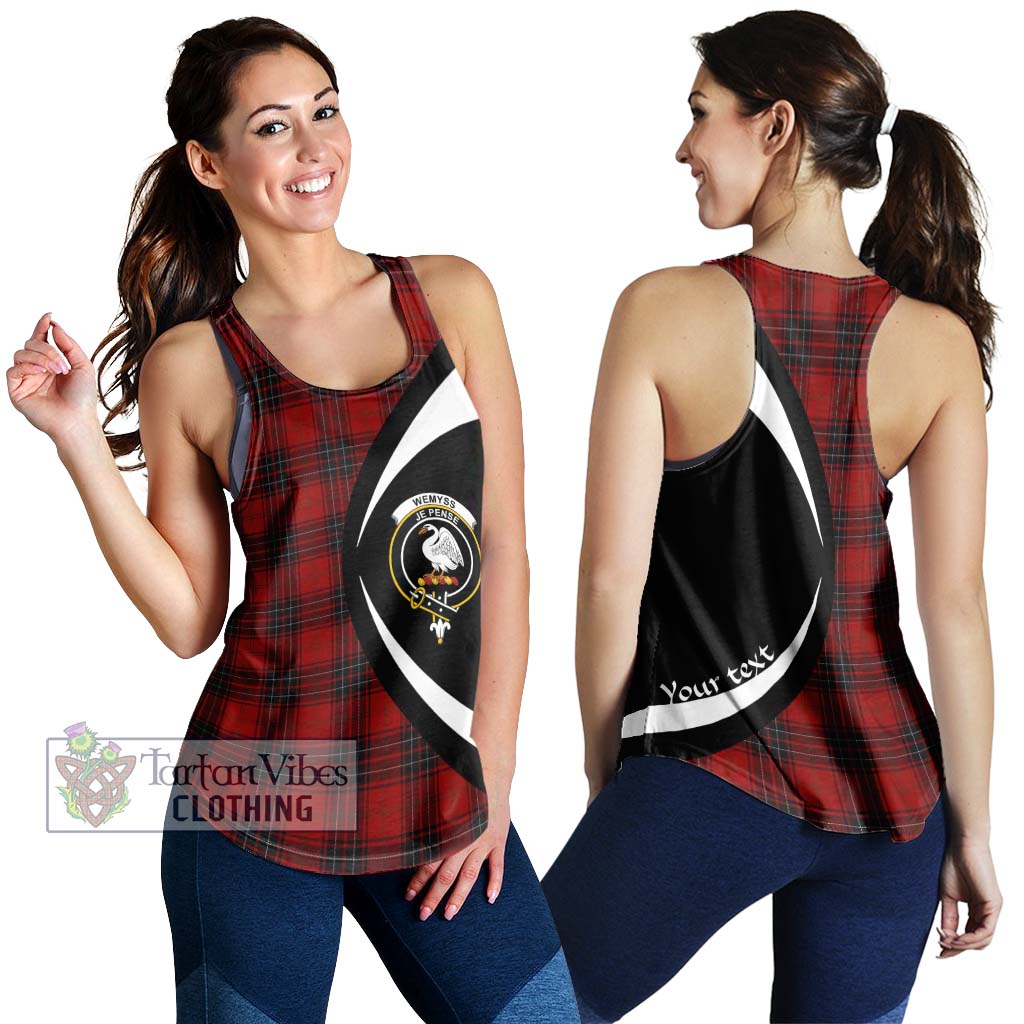 Wemyss Tartan Women's Racerback Tanks with Family Crest Circle Style 4XL - Tartan Vibes Clothing