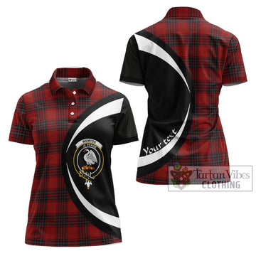 Tartan Vibes Clothing Wemyss Tartan Women's Polo Shirt with Family Crest Circle Style