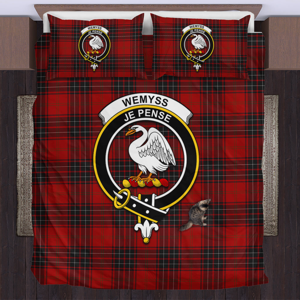 Wemyss Tartan Bedding Set with Family Crest UK Bedding Set - Tartan Vibes Clothing