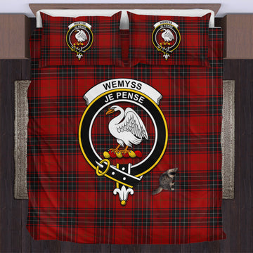 Wemyss Tartan Bedding Set with Family Crest US Bedding Set - Tartan Vibes Clothing