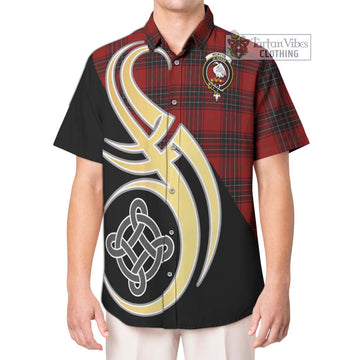 Wemyss Tartan Hawaiian Shirt with Family Crest and Celtic Symbol Style