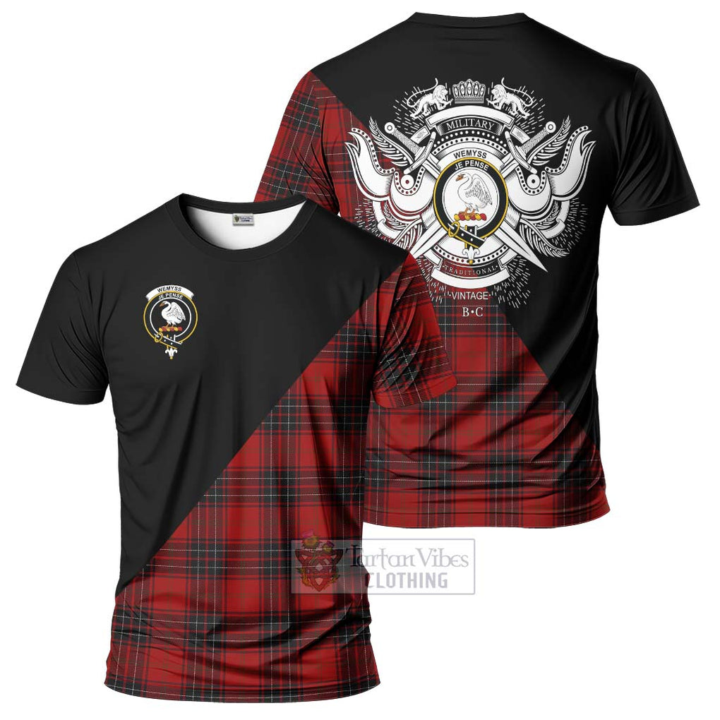 Wemyss Tartan T-Shirt with Family Crest and Military Logo Style Kid's Shirt - Tartanvibesclothing Shop