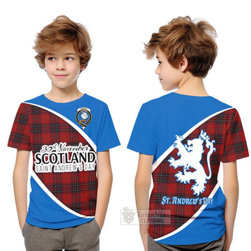 Wemyss Family Crest Tartan Kid T-Shirt Celebrate Saint Andrew's Day in Style