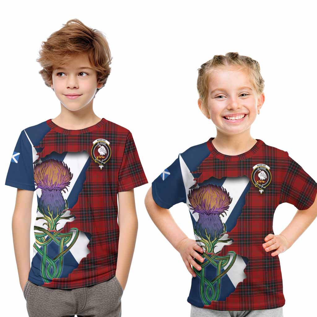 Tartan Vibes Clothing Wemyss Tartan Family Crest Kid T-Shirt Scottish Thistle Celtic Inspired