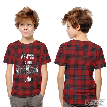 Wemyss Tartan Kid T-Shirt with Family Crest DNA In Me Style