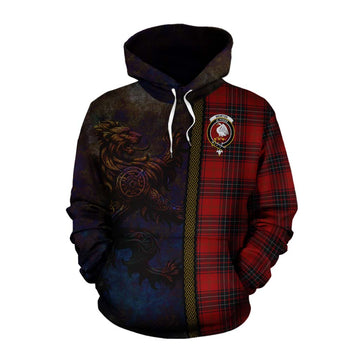 Wemyss Tartan Family Crest Cotton Hoodie Alba Gu Brath Be Brave Lion Ancient Style