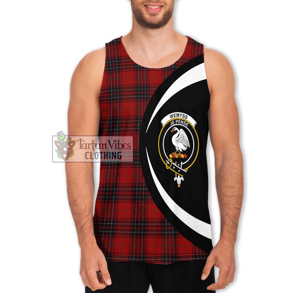 Wemyss Tartan Men's Tank Top with Family Crest Circle Style Men - Tartan Vibes Clothing