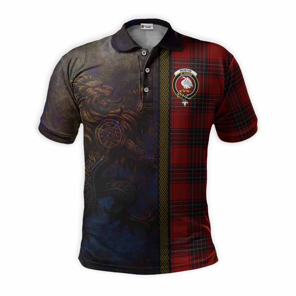 Tartan Vibes Clothing Wemyss Tartan Family Crest Polo Shirt Alba Gu Brath Be Brave Lion Ancient Style