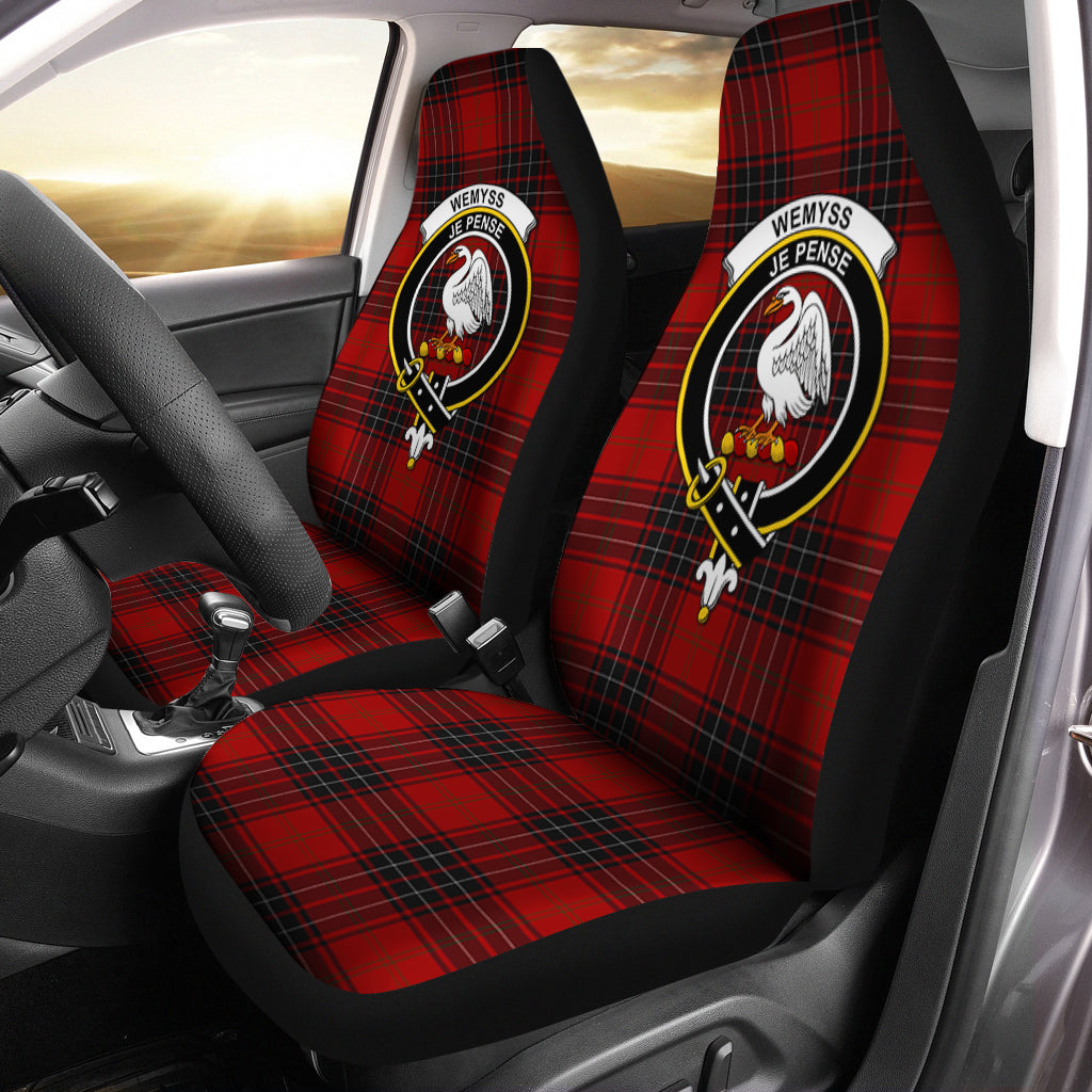 Wemyss Tartan Car Seat Cover with Family Crest One Size - Tartanvibesclothing