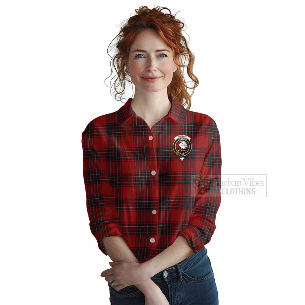 Tartan Vibes Clothing Wemyss Tartan Women's Casual Shirt with Family Crest DNA In Me Style