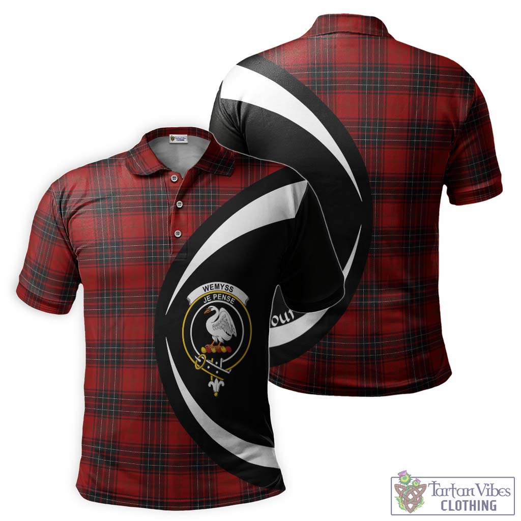 Wemyss Tartan Men's Polo Shirt with Family Crest Circle Style Kid - Tartan Vibes Clothing