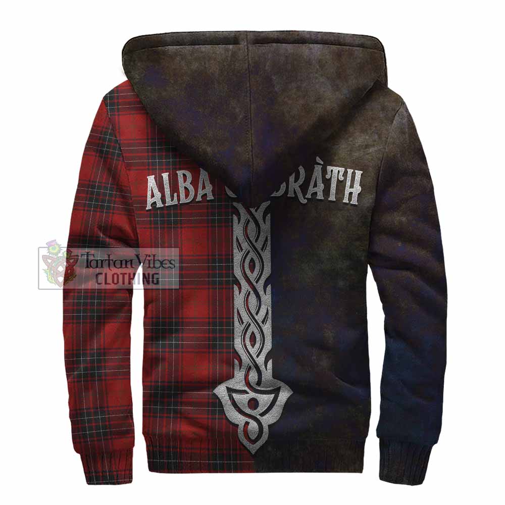 Tartan Vibes Clothing Wemyss Tartan Family Crest Sherpa Hoodie Alba Gu Brath Be Brave Lion Ancient Style