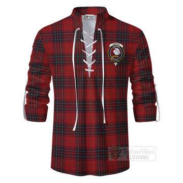 Tartan Vibes Clothing Wemyss Tartan Ghillie Kilt Shirt with Family Crest DNA In Me Style