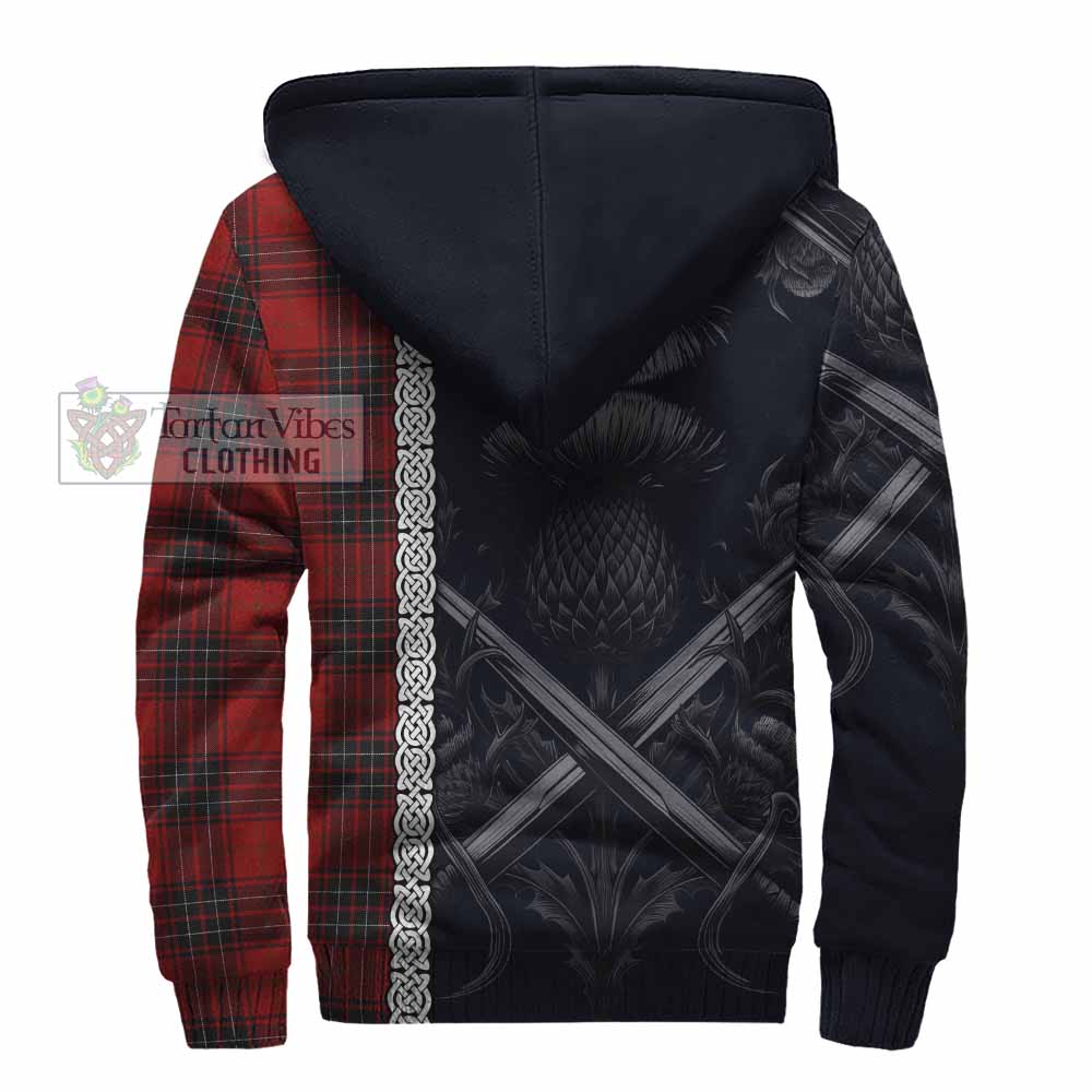 Tartan Vibes Clothing Wemyss Tartan Sherpa Hoodie with Family Crest Cross Sword Thistle Celtic Vibes